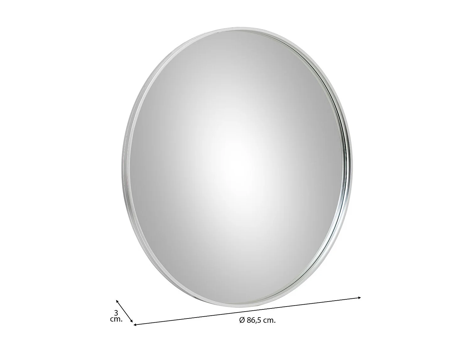 Runder Metallspiegel D86,5x03h cm