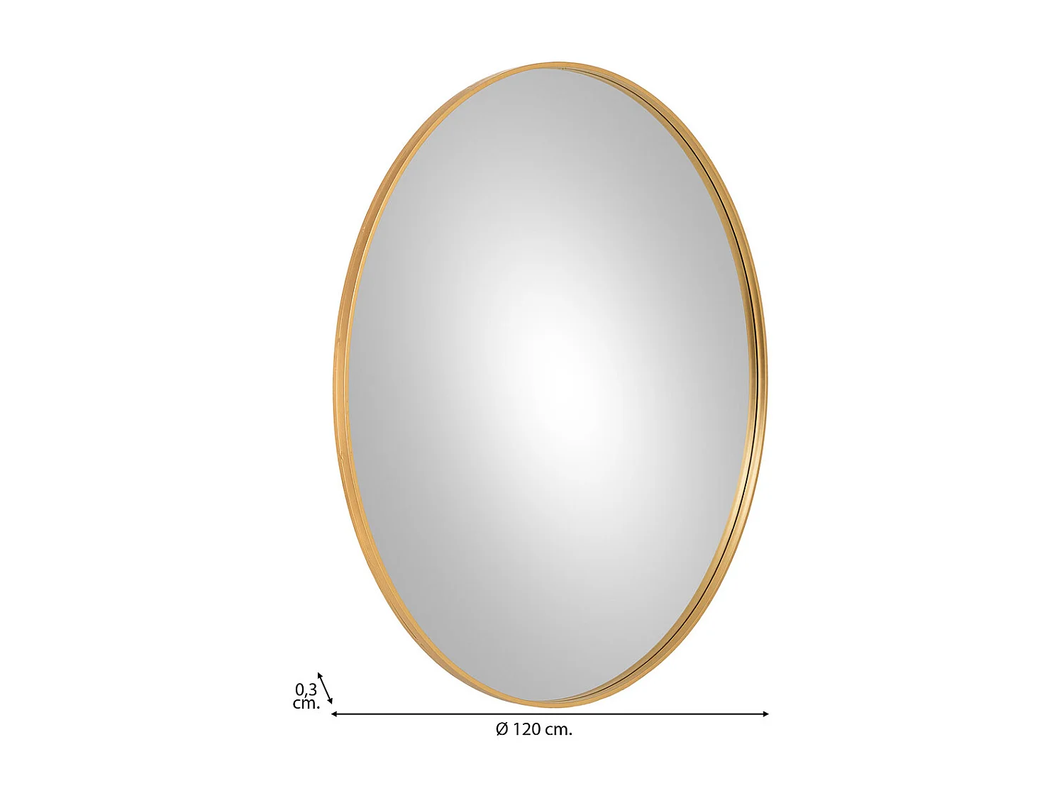 Espelho redondo em metal D120x03h cm