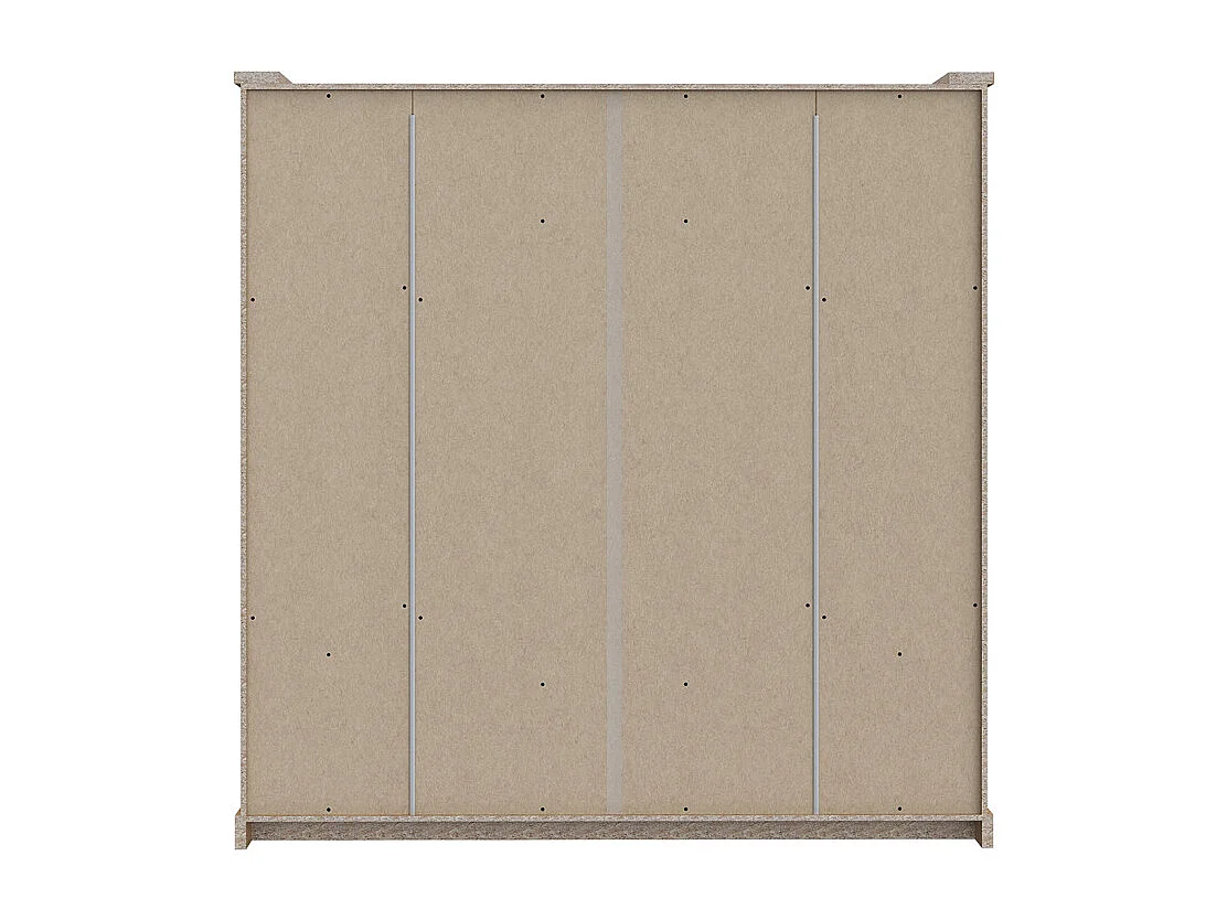 Armoire dressing 203 cm 4 portes décor chêne et noir – FARM