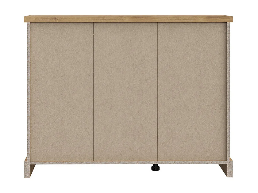 Commode 88 cm 3 tiroirs 1 porte décor bois de chêne et noir – FARM