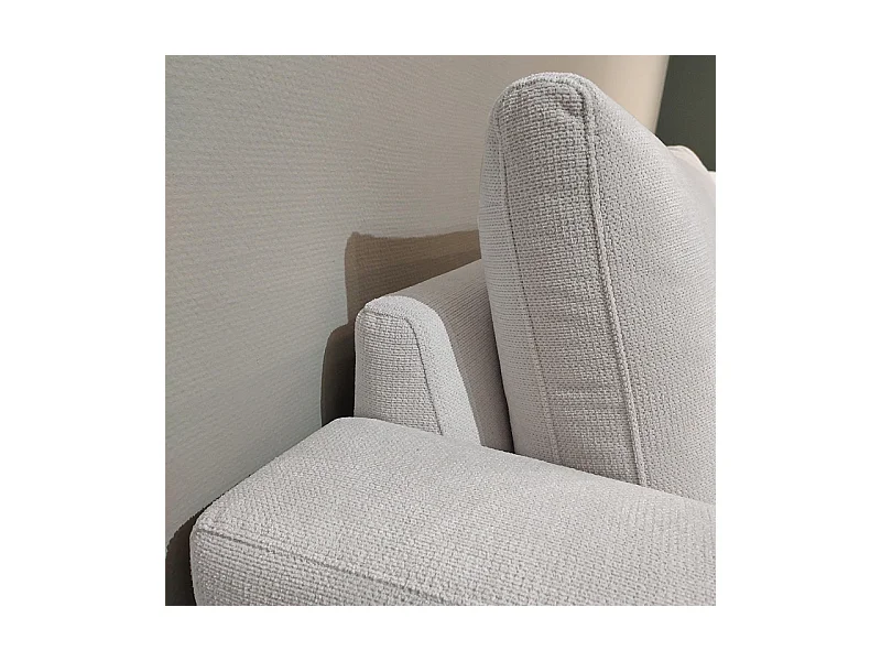 Canapé d'angle gauche 325 cm en tissu microfibre ivoire - CECILE