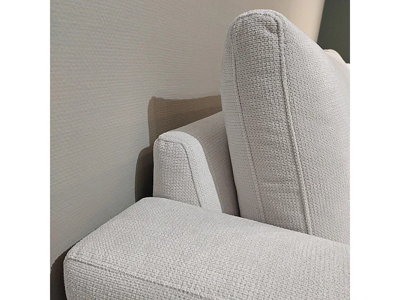 Canapé d'angle gauche 325 cm en tissu microfibre ivoire - CECILE