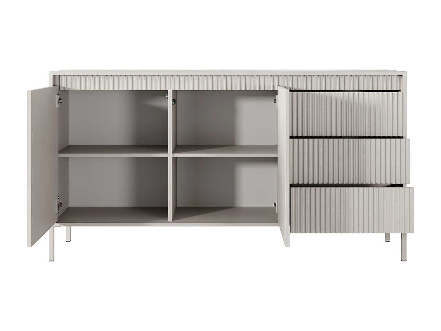 AX LIVING Sideboard Trentinis 153 2T3S Kommode mit Türen 153,5cm beige