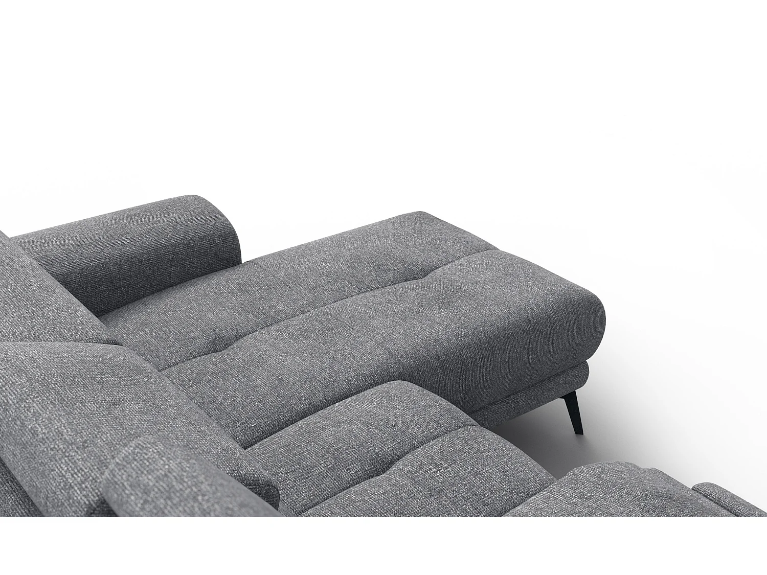 FIERO Ecksofa 3-Sitzer rechts mit 1 Relaxfunktion, grau