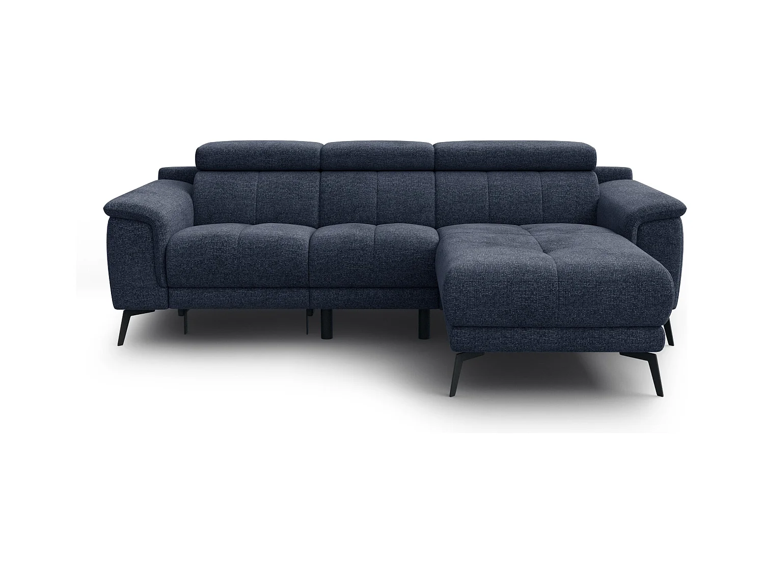 FIERO Ecksofa 3-Sitzer rechts mit 1 Relaxfunktion, marineblau