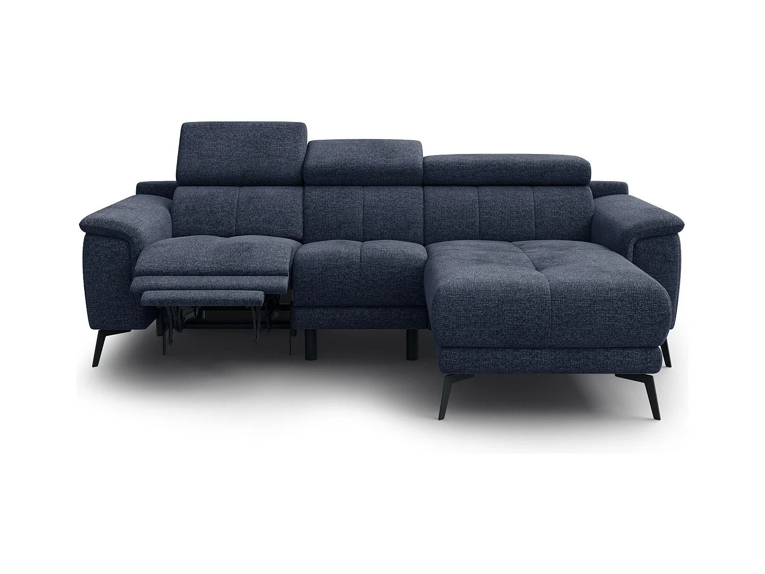 FIERO Ecksofa 3-Sitzer rechts mit 1 Relaxfunktion, marineblau