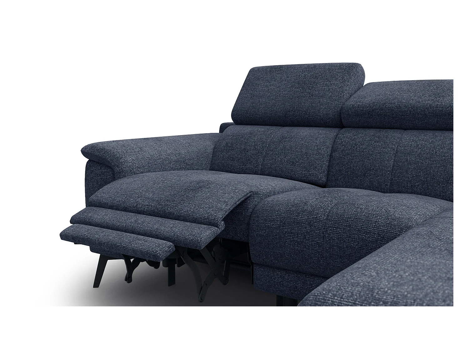 FIERO Ecksofa 3-Sitzer rechts mit 1 Relaxfunktion, marineblau