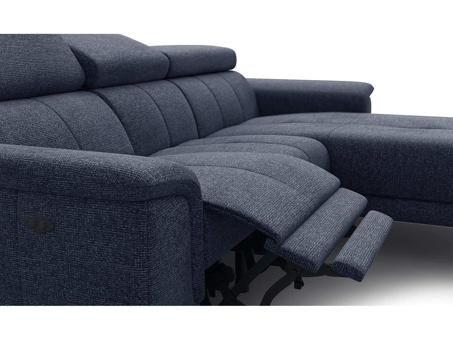 FIERO Ecksofa 3-Sitzer rechts mit 1 Relaxfunktion, marineblau