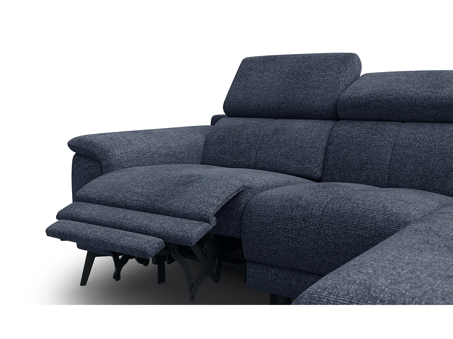 FIERO Ecksofa 3-Sitzer rechts mit 1 Relaxfunktion, marineblau