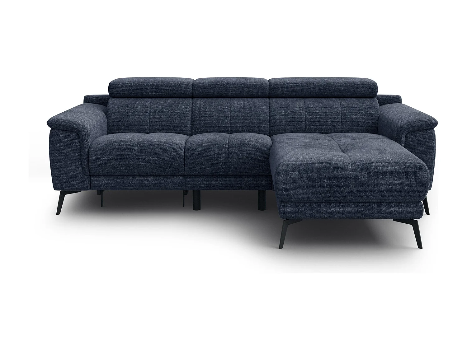 FIERO Ecksofa 3-Sitzer rechts mit 1 Relaxfunktion, marineblau