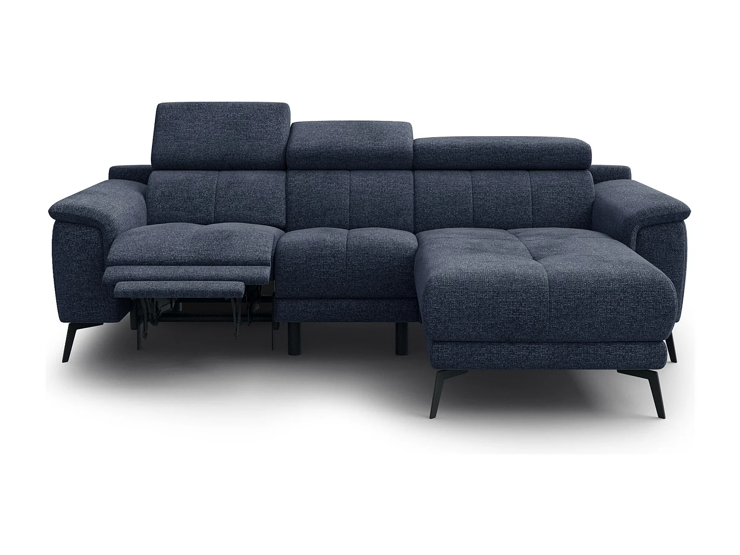 FIERO Ecksofa 3-Sitzer rechts mit 1 Relaxfunktion, marineblau