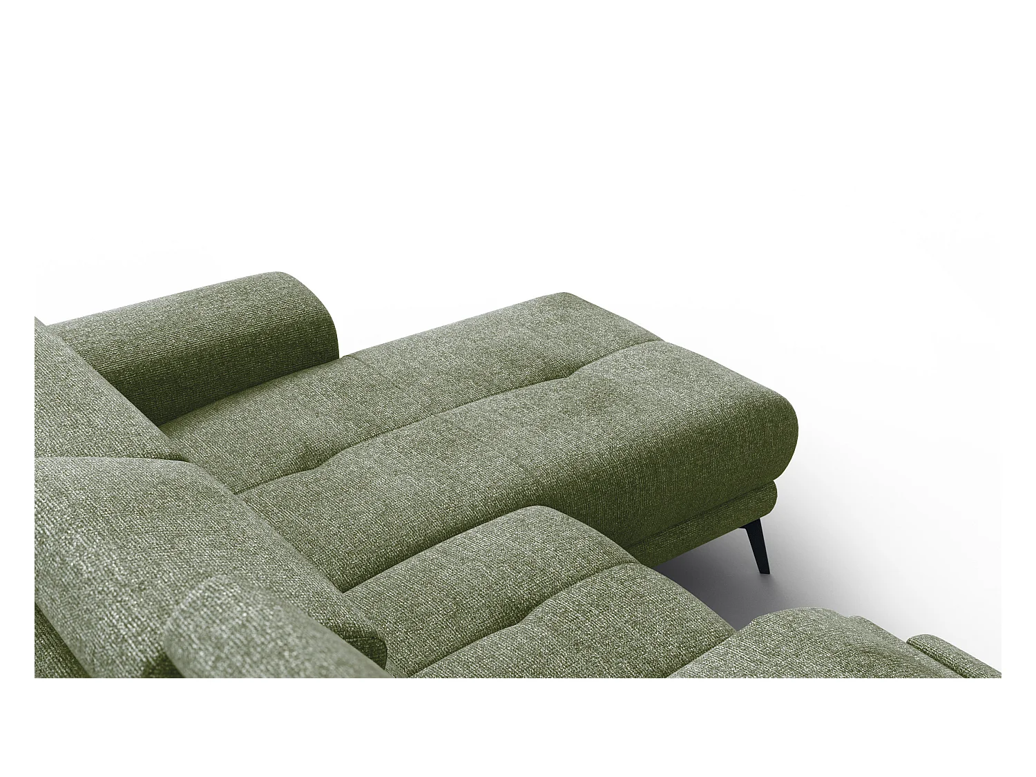 FIERO Ecksofa 3-Sitzer rechts mit 1 Relaxfunktion, olive