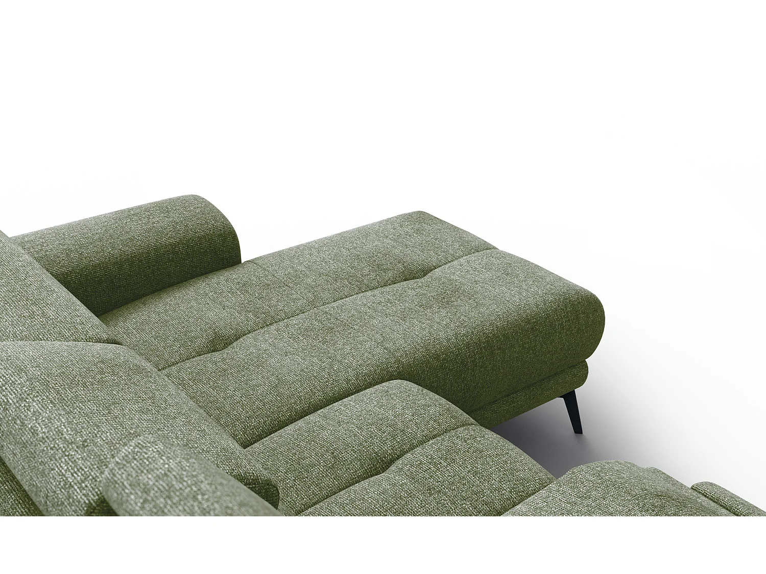 FIERO Ecksofa 3-Sitzer rechts mit 1 Relaxfunktion, olive