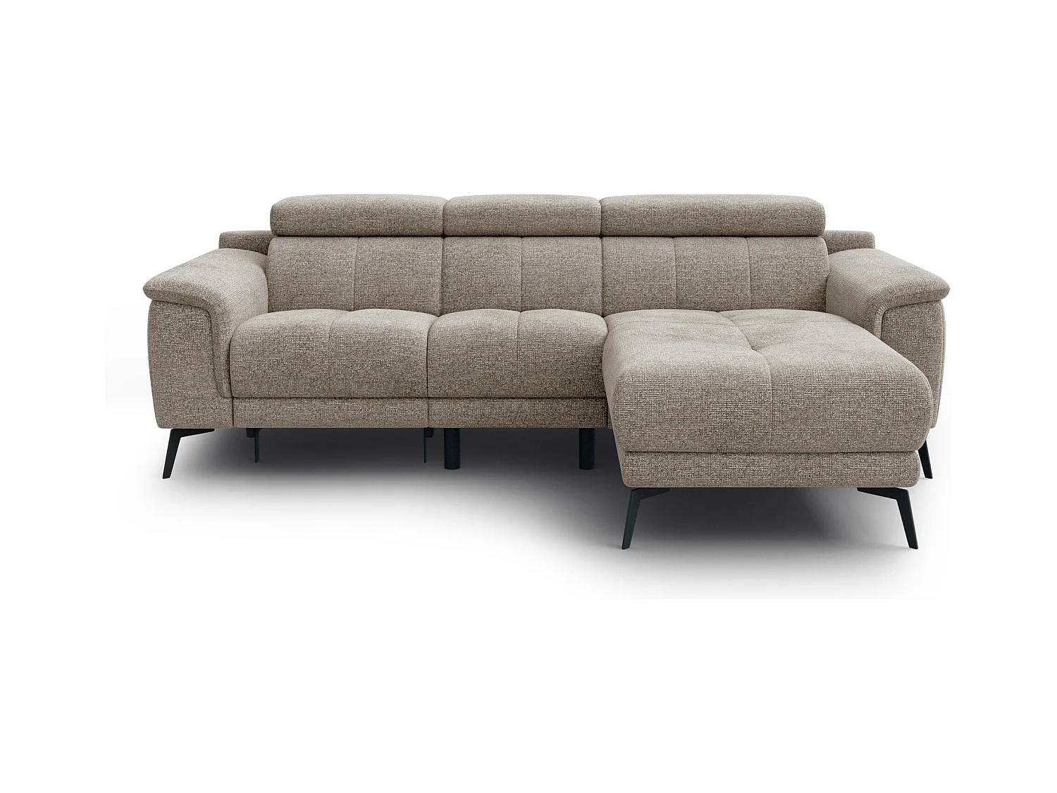 FIERO Ecksofa 3-Sitzer rechts mit 1 Relaxfunktion, taupe