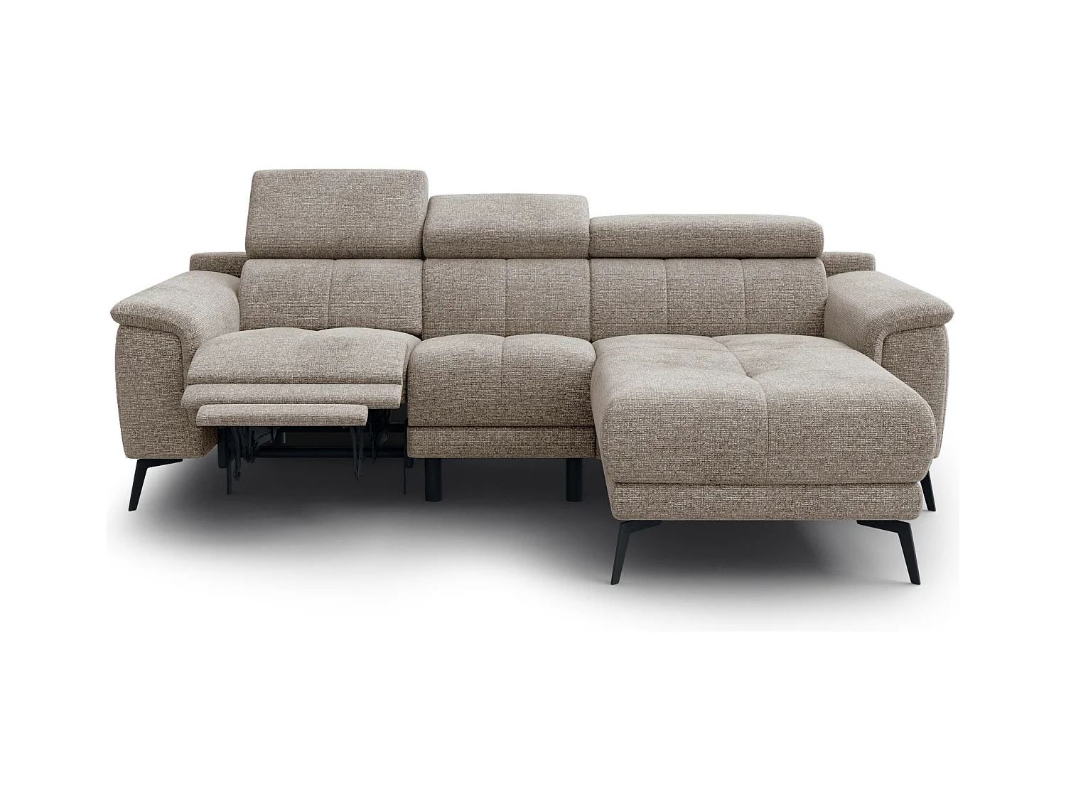 FIERO Ecksofa 3-Sitzer rechts mit 1 Relaxfunktion, taupe