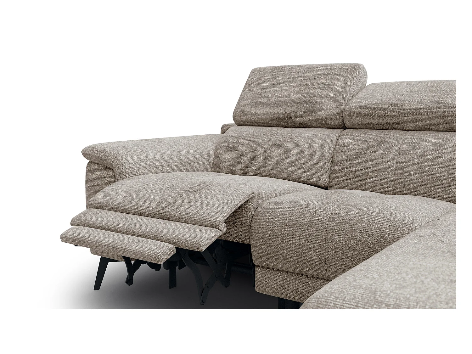 FIERO Ecksofa 3-Sitzer rechts mit 1 Relaxfunktion, taupe