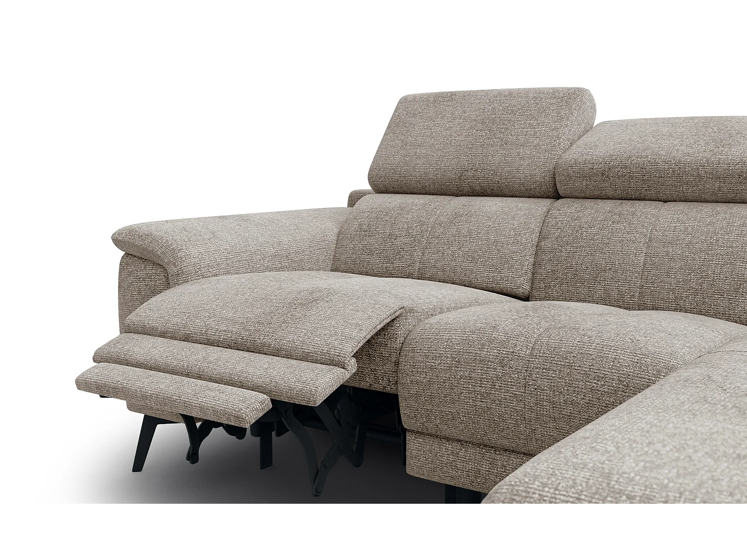 FIERO Ecksofa 3-Sitzer rechts mit 1 Relaxfunktion, taupe