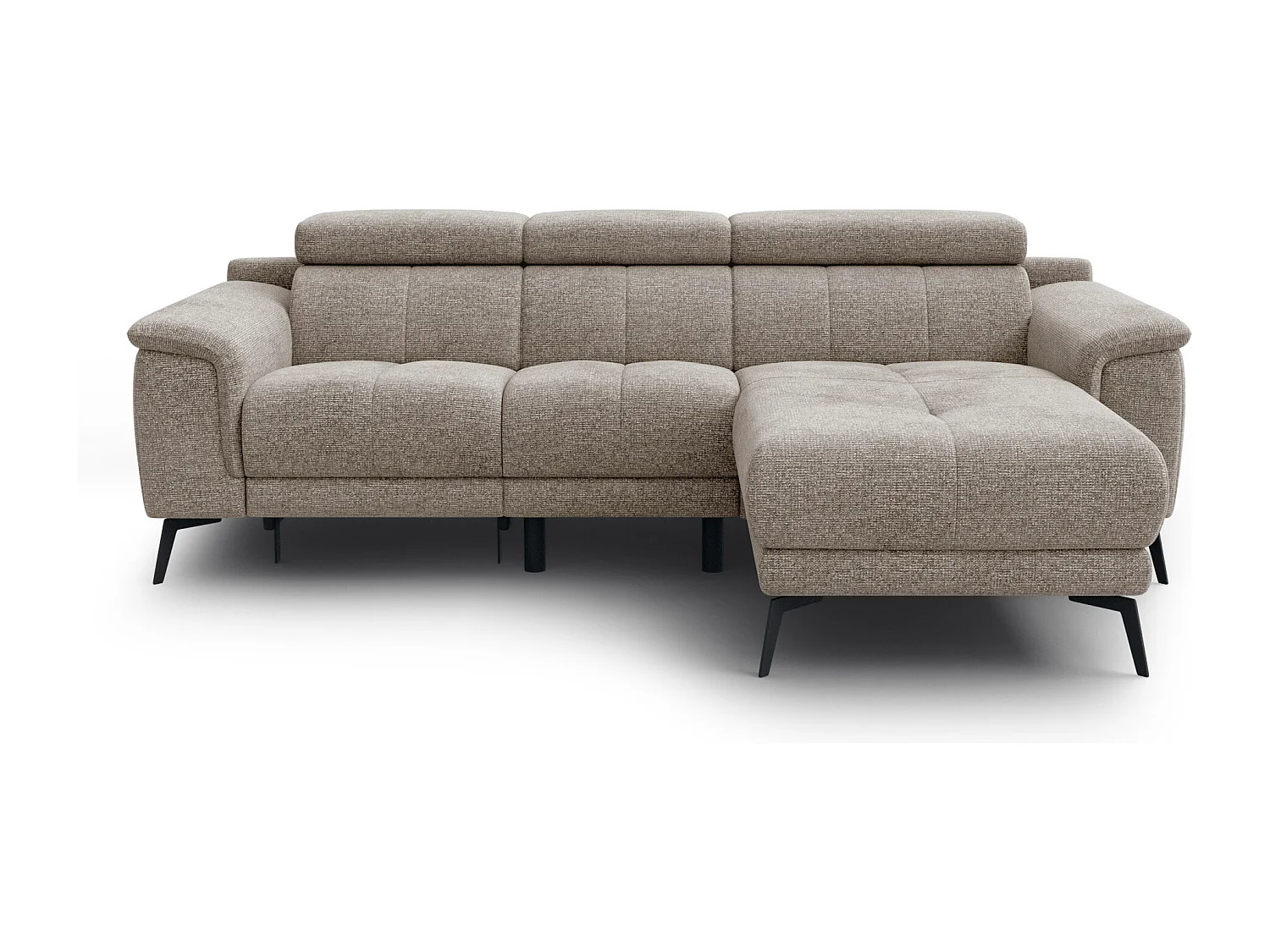 FIERO Ecksofa 3-Sitzer rechts mit 1 Relaxfunktion, taupe