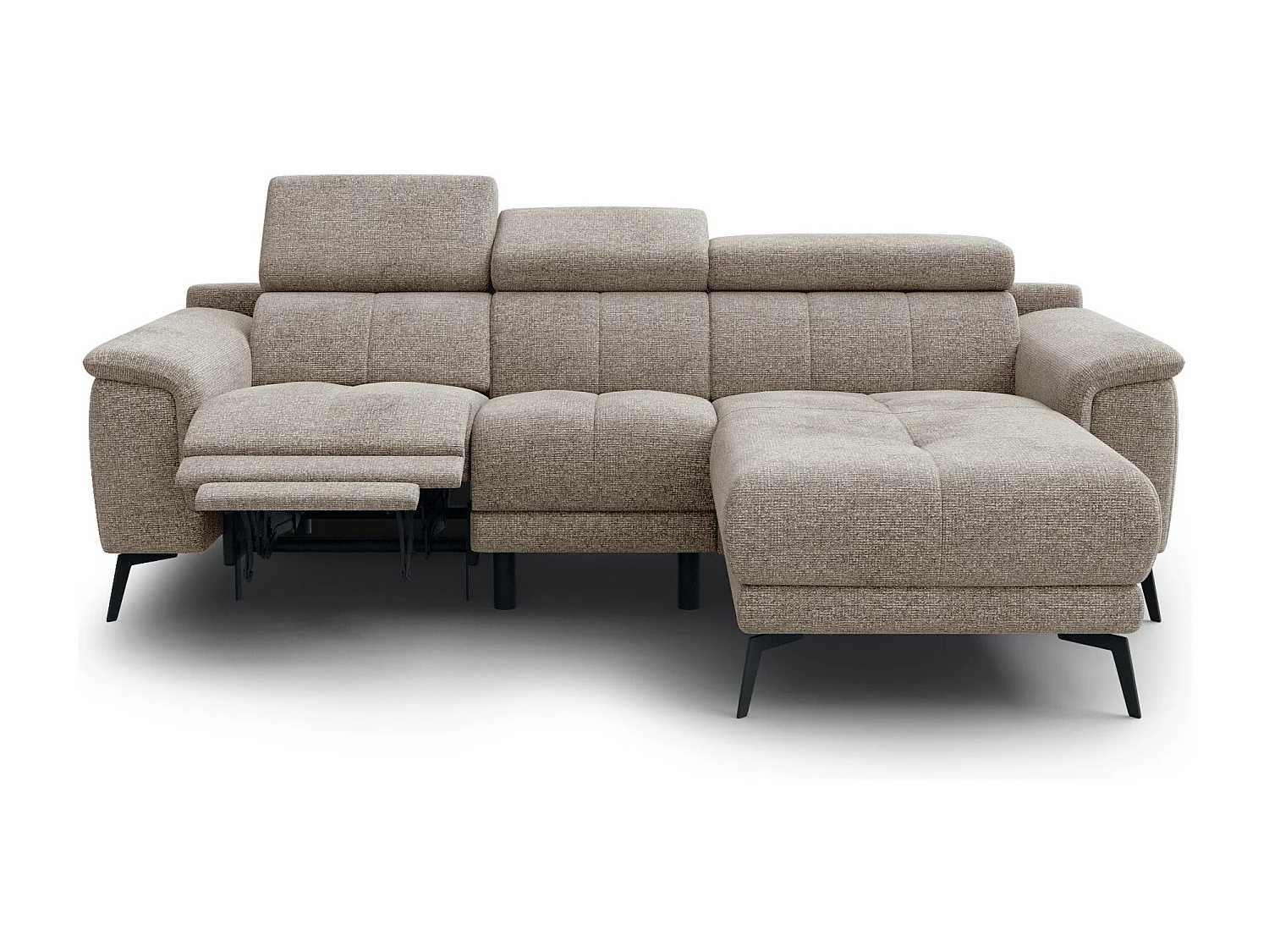 FIERO Ecksofa 3-Sitzer rechts mit 1 Relaxfunktion, taupe