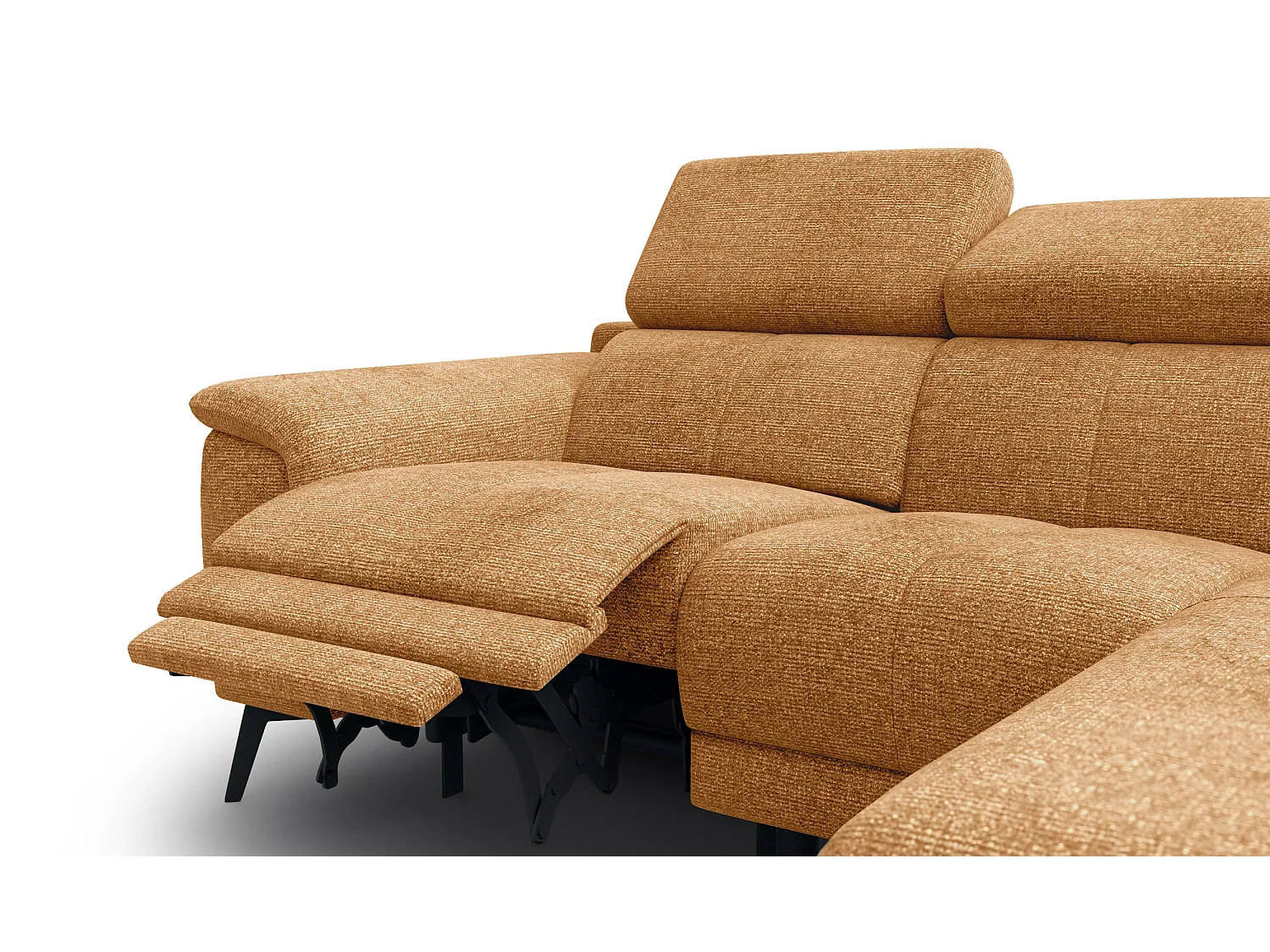 FIERO Ecksofa 3-Sitzer rechts mit 1 Relaxfunktion, orange