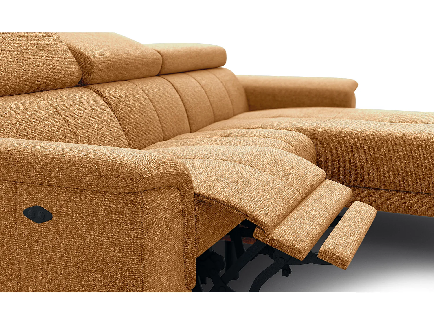 FIERO Ecksofa 3-Sitzer rechts mit 1 Relaxfunktion, orange