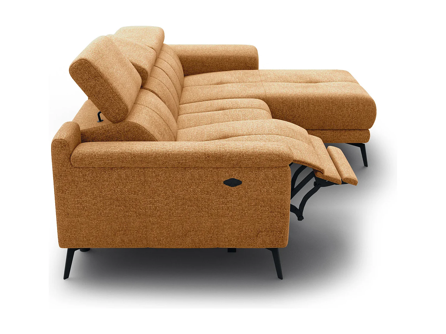 FIERO Ecksofa 3-Sitzer rechts mit 1 Relaxfunktion, orange