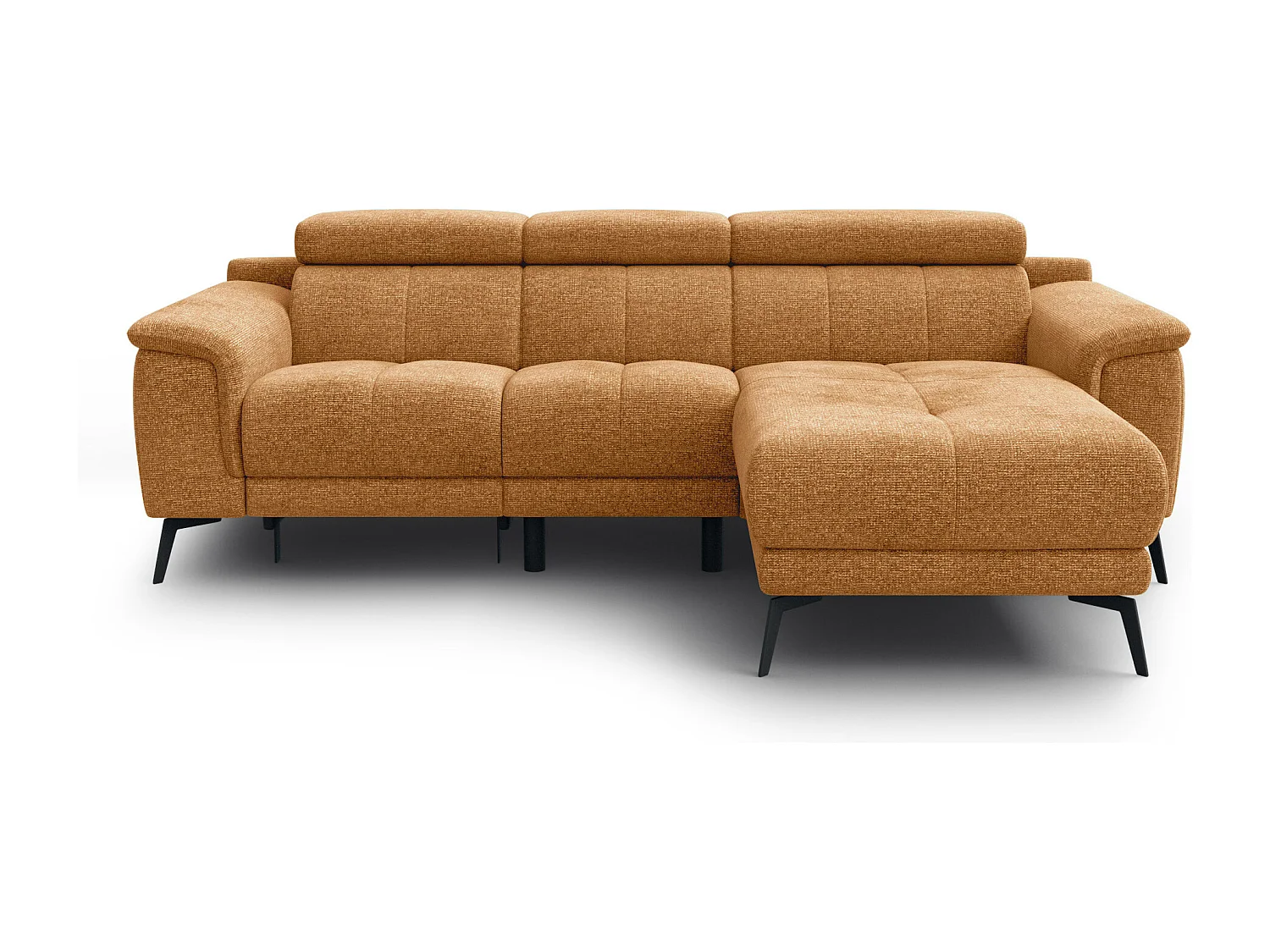FIERO Ecksofa 3-Sitzer rechts mit 1 Relaxfunktion, orange