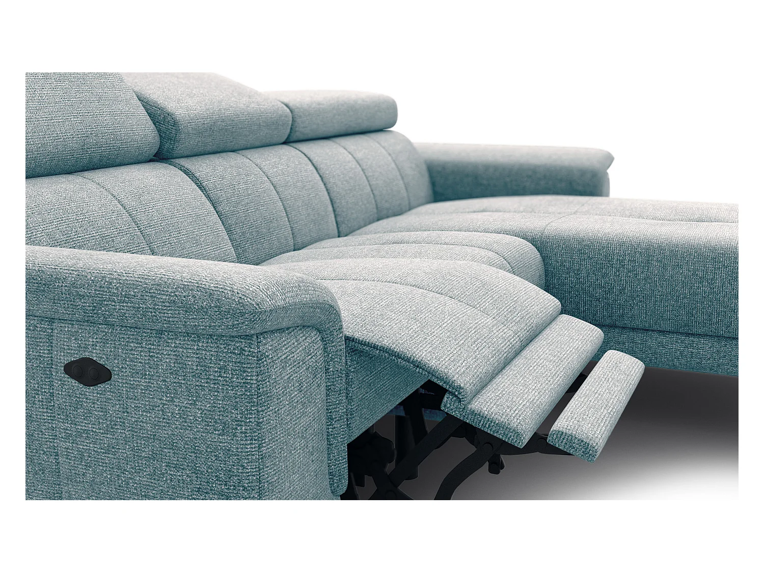 FIERO Ecksofa 3-Sitzer rechts mit 1 Relaxfunktion, mint