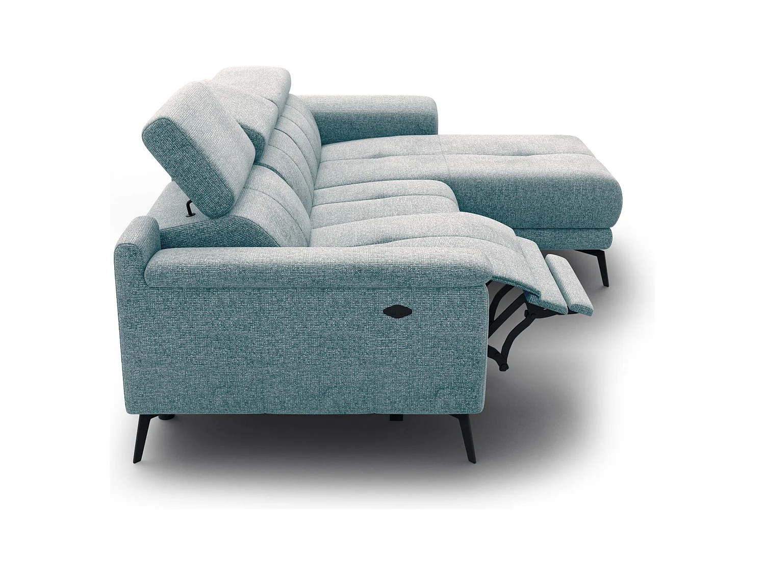 FIERO Ecksofa 3-Sitzer rechts mit 1 Relaxfunktion, mint
