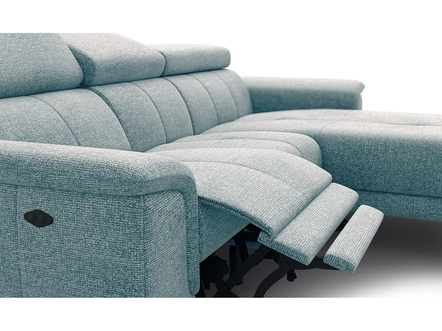 FIERO Ecksofa 3-Sitzer rechts mit 1 Relaxfunktion, mint