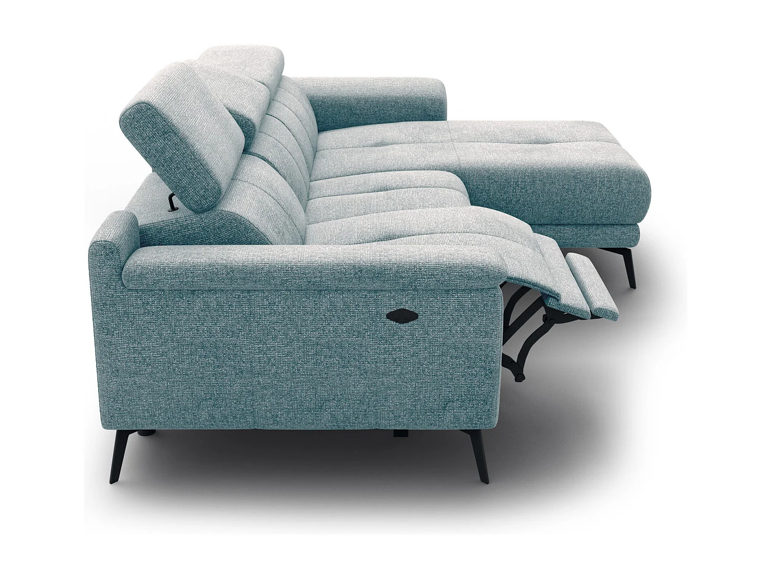 FIERO Ecksofa 3-Sitzer rechts mit 1 Relaxfunktion, mint