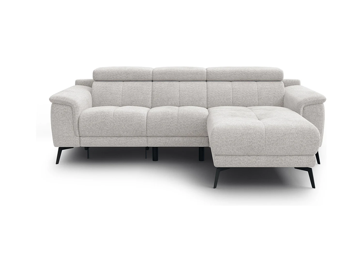 FIERO Ecksofa 3-Sitzer rechts mit 1 Relaxfunktion, creme