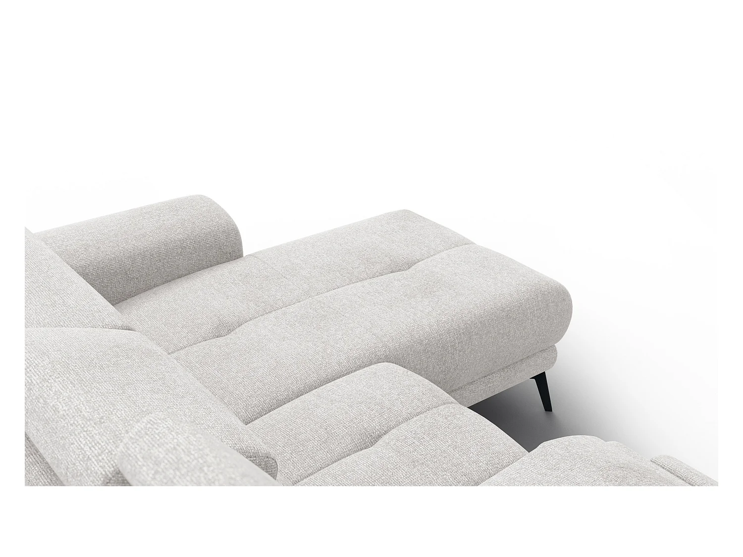 FIERO Ecksofa 3-Sitzer rechts mit 1 Relaxfunktion, creme