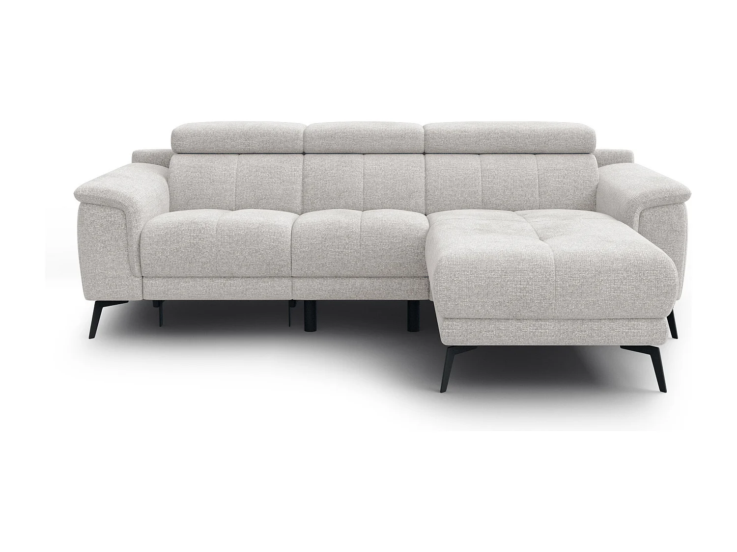 FIERO Ecksofa 3-Sitzer rechts mit 1 Relaxfunktion, creme