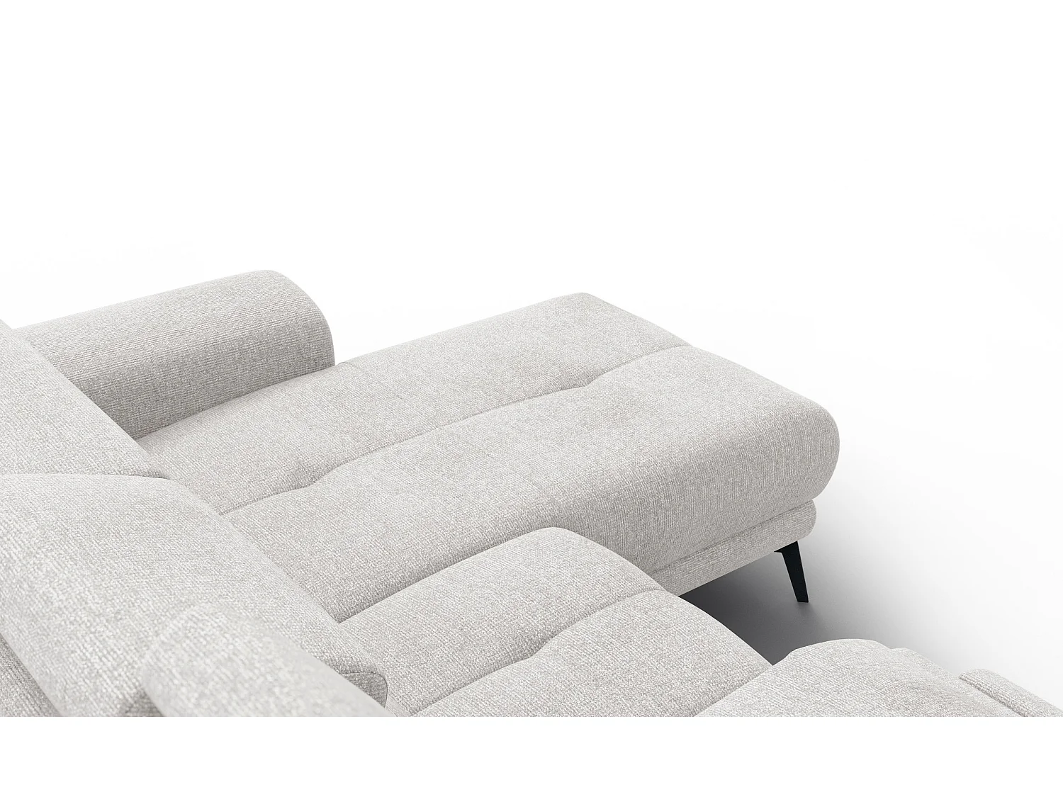 FIERO Ecksofa 3-Sitzer rechts mit 1 Relaxfunktion, creme