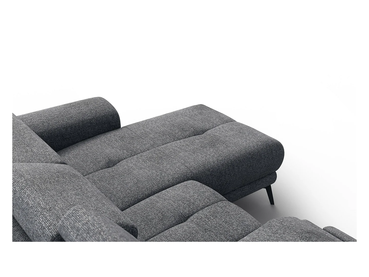 FIERO Ecksofa 3-Sitzer rechts mit 1 Relaxfunktion, dunkelgrau
