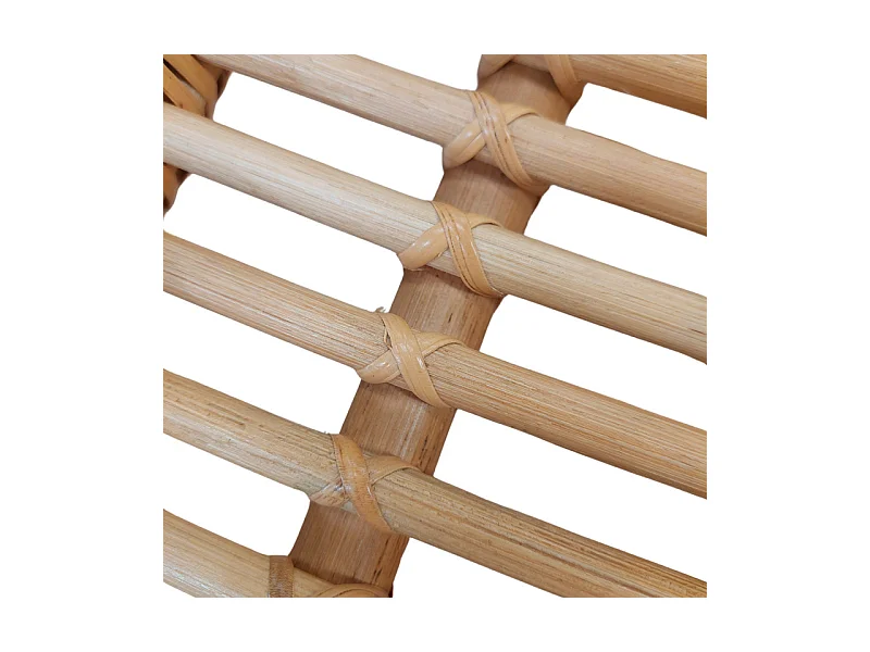 Tabouret / repose pied carré en rotin naturel forme incurvée - HAZEL