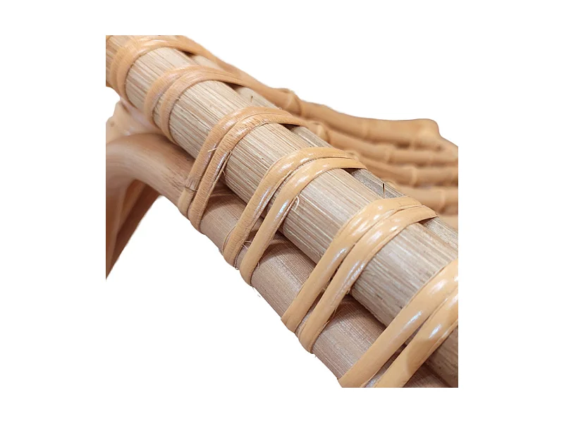 Tabouret / repose pied carré en rotin naturel forme incurvée - HAZEL