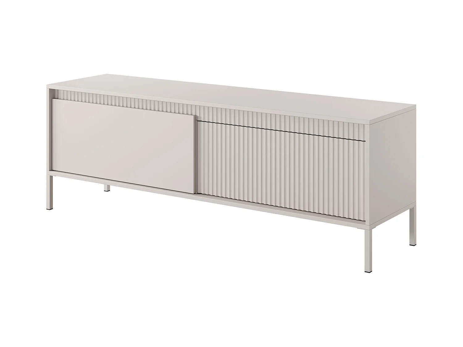 AX LIVING Lowboard Beige Trentinis TV Tisch 153,5cm modern geriffeltes