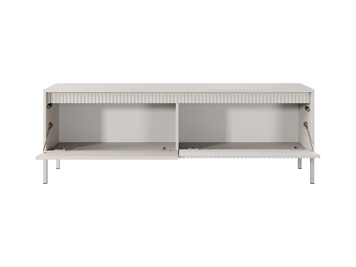 AX LIVING Lowboard Beige Trentinis TV Tisch 153,5cm modern geriffeltes