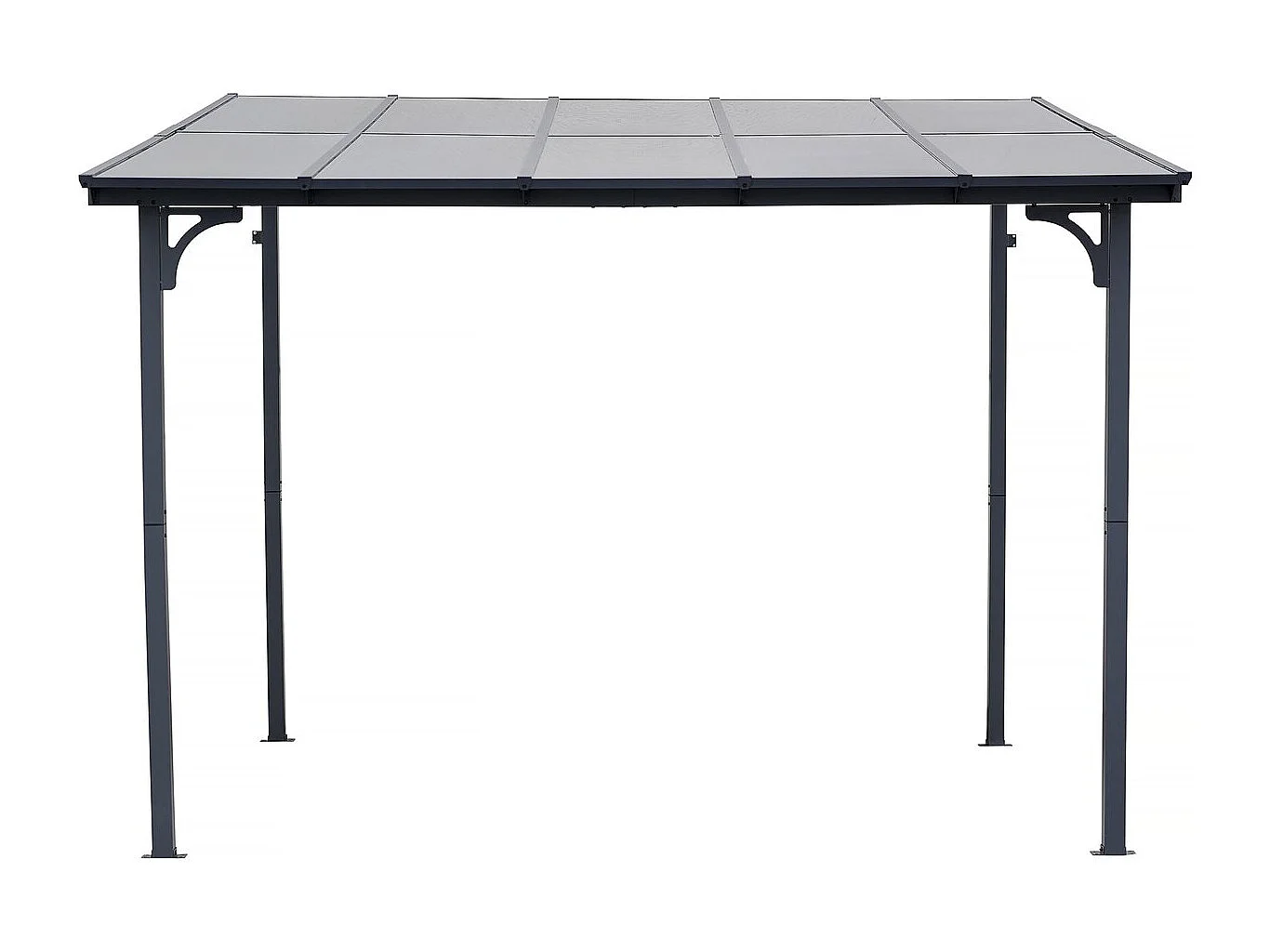 Pérgola adosada "Marvin" - 3 x 3 m - 304 x 298 x 243 cm - Gris oscuro