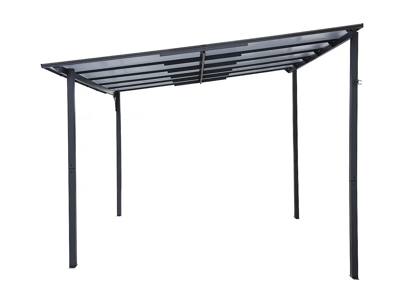 Pérgola adosada "Marvin" - 3 x 3 m - 304 x 298 x 243 cm - Gris oscuro