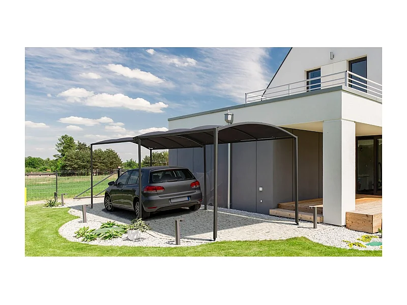 Marquesina metálica extensible "Mathis" - 303/566 x 295 x 240 cm - Antracita