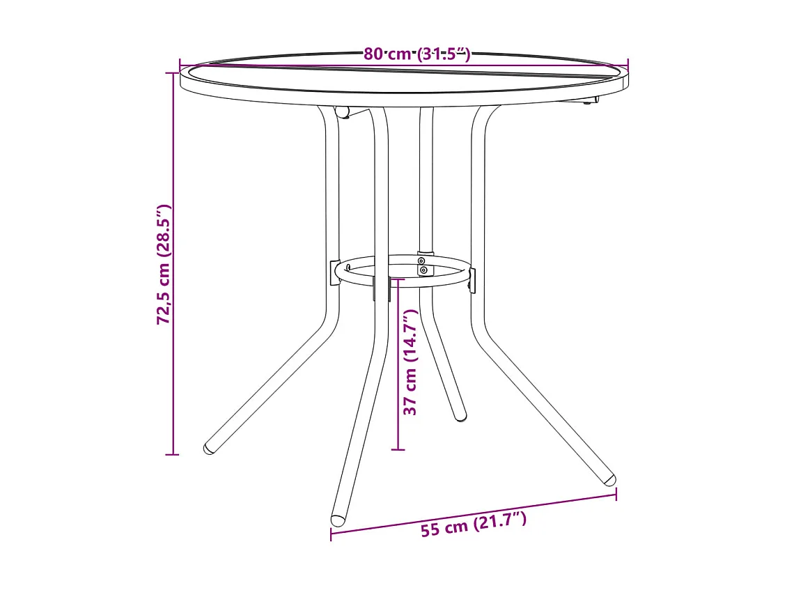 Ensemble de chaises de jardin empilables 3 pcs anthracite