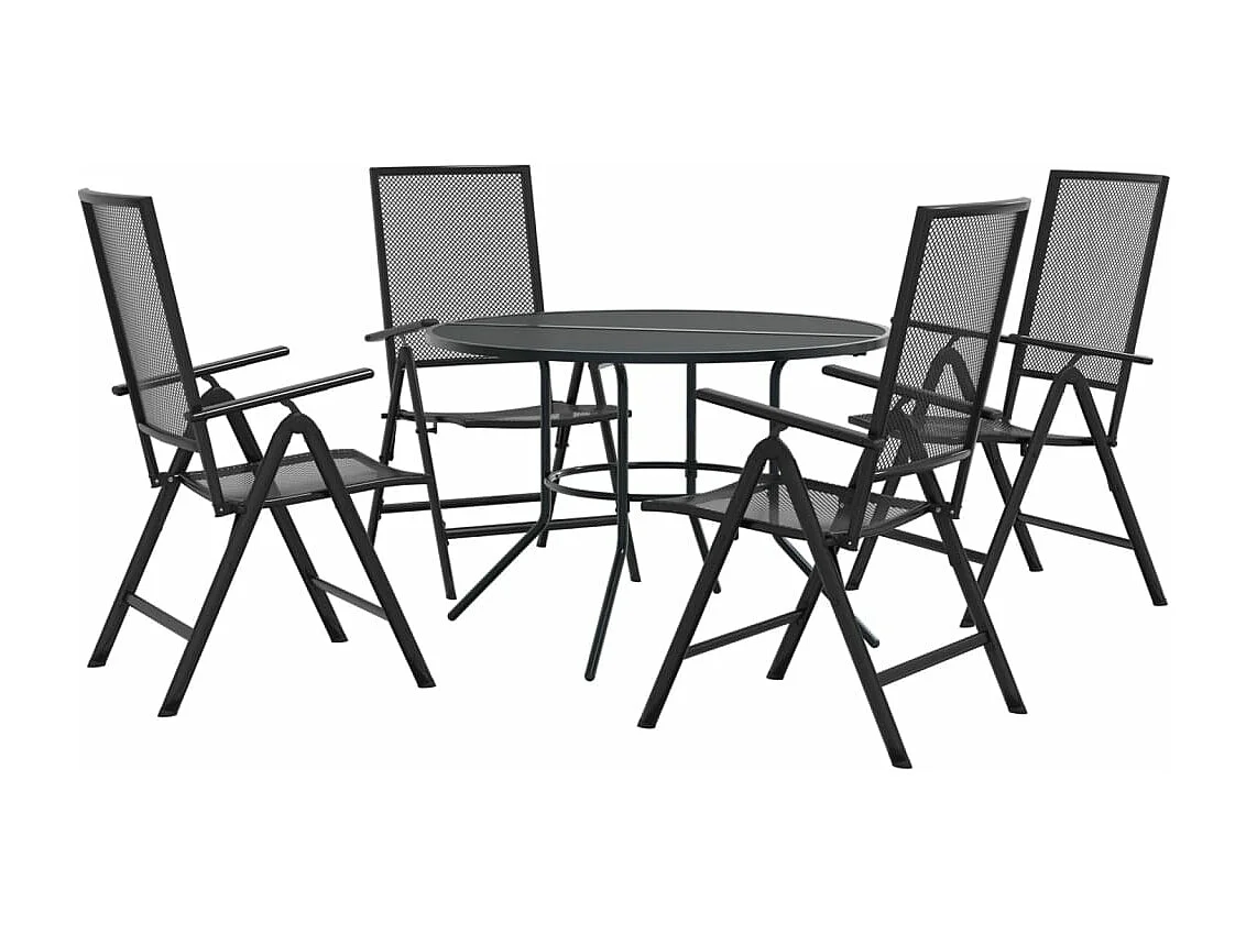 Ensemble de chaises de jardin inclinables 5 pcs anthracite