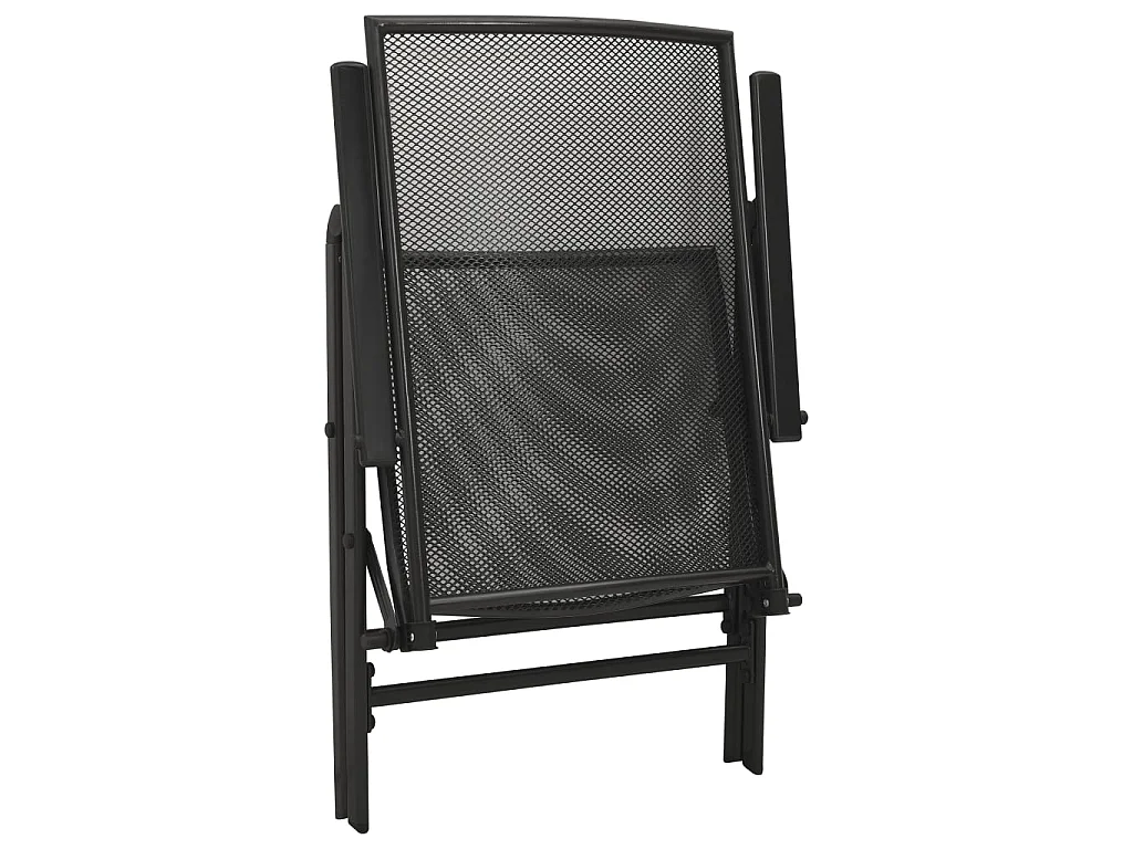 Set Sedie Giardino Reclinabili 5pz Antracite Acciaio Verniciato