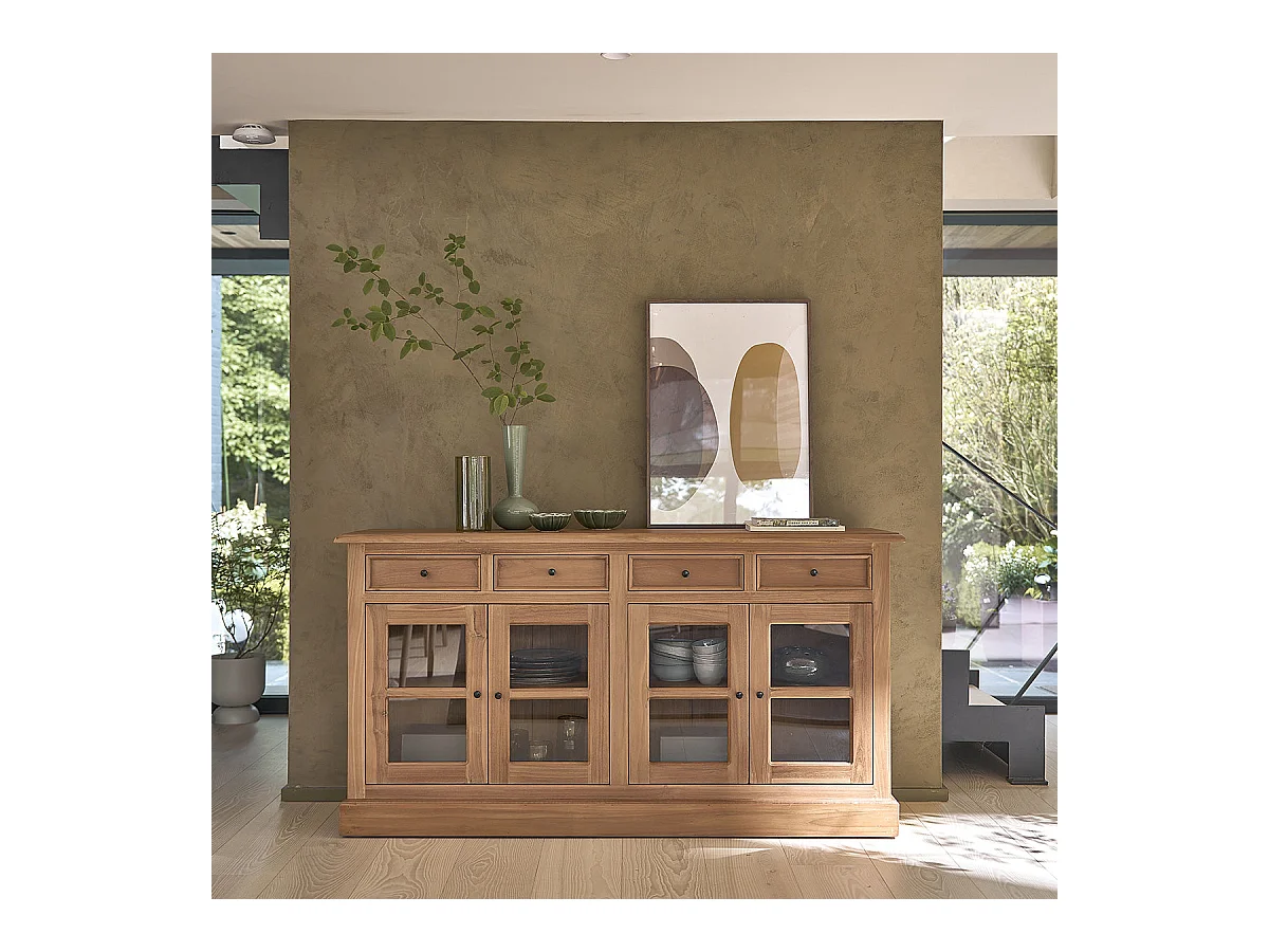 Buffet en bois teck massif 160 cm
