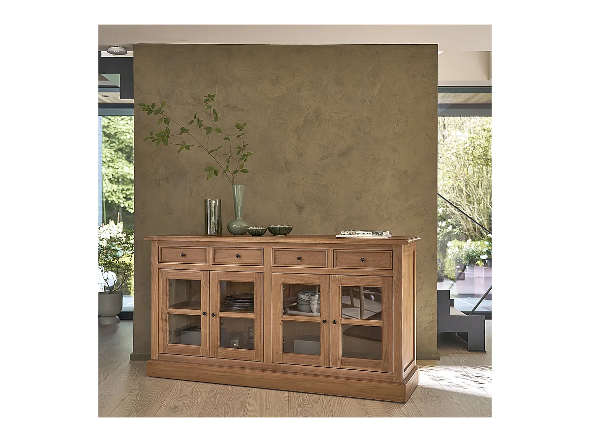 Buffet en bois teck massif 160 cm