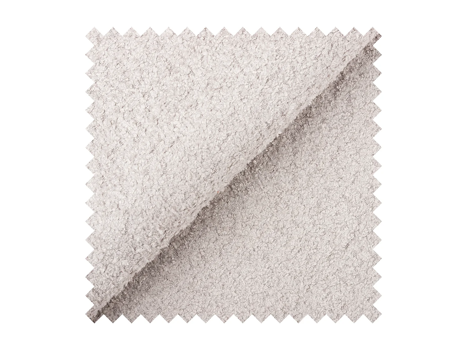 Lit continental - 200x200 cm - en tissu bouclé gris clair - CLOUDY II