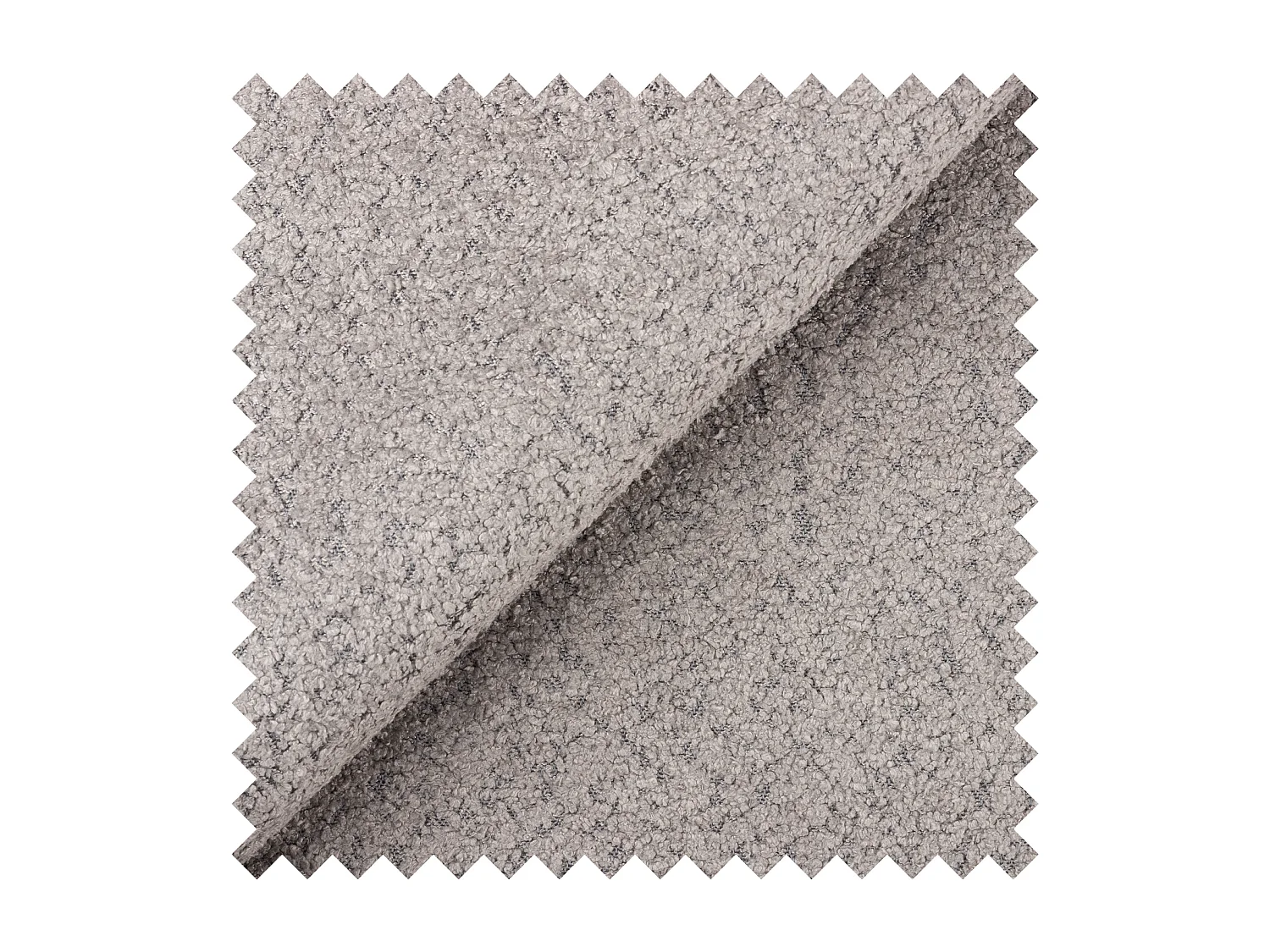 Lit continental - 200x200 cm - en tissu bouclé gris - CLOUDY II